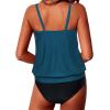 imageYonique Blouson Tankini Swimsuits for Women Loose Fit Modest Two Piece Bathing SuitsMalachite Green