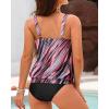 imageYonique Blouson Tankini Swimsuits for Women Loose Fit Modest Two Piece Bathing SuitsPink Diagonal Stripes