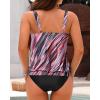 imageYonique Blouson Tankini Swimsuits for Women Loose Fit Modest Two Piece Bathing SuitsPink Diagonal Stripes