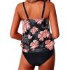 imageYonique Blouson Tankini Swimsuits for Women Loose Fit Modest Two Piece Bathing SuitsPink Orange