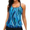 imageYonique Modest Tankini Tops for Women  Loose Fit Swim Tops No BottomBlue Ripples