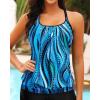 imageYonique Modest Tankini Tops for Women  Loose Fit Swim Tops No BottomBlue Ripples