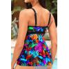 imageYonique Tankini Top for Women Bathing Suit Top No Bottom Modest Swimsuit Top Only Tummy Control Swim Tank TopColorful Leaves