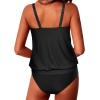 imageYonique Two Piece Tankini Swimsuits for Women Blouson Bathing Suits Modest Swimwear Black S