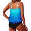 imageYonique Two Piece Tankini Swimsuits for Women Blouson Bathing Suits Modest Swimwear Blue Gradient M