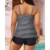 imageYonique Womens Plus Size Swimsuits with Shorts Tummy Control Tankini Two Piece Bathing Suits Athletic SwimwearStriped