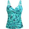 imageWomens Underwire Tankini Top Only  Push Up Swimsuit Top with Bra Support Tummy Control Bathing Suit Top No Bottom 2025Green Paisley