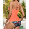 imageYonique Tankini Swimsuits for Women Tummy Control Bathing Suits Two Piece Tankini Tops with Bikini Bottoms Twist SwimwearOrange Floral