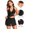 imageTankini with Skirt  Two Piece Swimsuit Tummy Control Bathing Suit Halter Swimwear Ruffle Layered Swim Skirt 2026Black