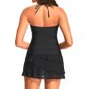 imageTankini with Skirt  Two Piece Swimsuit Tummy Control Bathing Suit Halter Swimwear Ruffle Layered Swim Skirt 2026Black