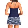 imageTankini with Skirt  Two Piece Swimsuit Tummy Control Bathing Suit Halter Swimwear Ruffle Layered Swim Skirt 2026Navy Geometric