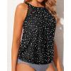 imageWomens High Neck Tankini Top  Blouson Bathing Suit Top Loose Fit Swim Top 2025 Modest Swimsuit Top No BottomBlack Dot