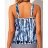 imageWomens High Neck Tankini Top  Blouson Bathing Suit Top Loose Fit Swim Top 2025 Modest Swimsuit Top No BottomBlue Tie Dye