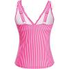 imageYonique Womens Tankini Top Only Tummy Control Bathing Suit Top Ruffle Swimsuit Top V Neck Swim Tank Top No BottomPink White Striped