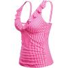 imageYonique Womens Tankini Top Only Tummy Control Bathing Suit Top Ruffle Swimsuit Top V Neck Swim Tank Top No BottomPink White Striped