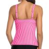 imageYonique Womens Tankini Top Only Tummy Control Bathing Suit Top Ruffle Swimsuit Top V Neck Swim Tank Top No BottomPink White Striped