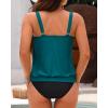 imageYonique Blouson Tankini Swimsuits for Women Loose Fit Modest Two Piece Bathing SuitsGreen and Black