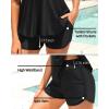 imageYonique Flowy Tankini with Shorts  Tummy Control Two Piece Swimsuit with Pockets Smocked Bandeau Bathing Suit 2026 SwimwearBlack