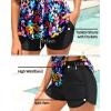 imageYonique Flowy Tankini with Shorts  Tummy Control Two Piece Swimsuit with Pockets Smocked Bandeau Bathing Suit 2026 SwimwearColorful Floral