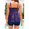 imageYonique Flowy Tankini with Shorts  Tummy Control Two Piece Swimsuit with Pockets Smocked Bandeau Bathing Suit 2026 SwimwearStarry Sky
