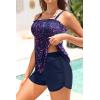 imageYonique Flowy Tankini with Shorts  Tummy Control Two Piece Swimsuit with Pockets Smocked Bandeau Bathing Suit 2026 SwimwearStarry Sky
