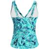 imageYonique Womens Tankini Top Only Tummy Control Bathing Suit Top Ruffle Swimsuit Top V Neck Swim Tank Top No BottomGreen Paisley