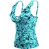 imageYonique Womens Tankini Top Only Tummy Control Bathing Suit Top Ruffle Swimsuit Top V Neck Swim Tank Top No BottomGreen Paisley