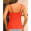 imageWomens Underwire Tankini Top Only  Tummy Control Bathing Suit Top Ruffle Swimsuit 2025Orange Red