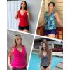 imageWomens Underwire Tankini Top Only  Tummy Control Bathing Suit Top Ruffle Swimsuit 2025Orange Red