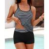 imageYonique Two Piece Tankini Swimsuits for Women with Shorts Tummy Control Bathing Suits Athletic SwimwearStriped