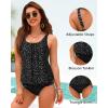 imageYonique Women 2 Piece Blouson Tankini Swimsuits Tummy Control Bathing Suits Athletic SwimwearBlack Dot