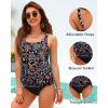 imageYonique Women 2 Piece Blouson Tankini Swimsuits Tummy Control Bathing Suits Athletic SwimwearColorful Paisley