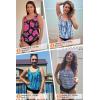 imageYonique Women 2 Piece Blouson Tankini Swimsuits Tummy Control Bathing Suits Athletic SwimwearTie Dye and Navy Blue