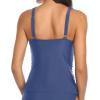imageYonique Womens Tankini Top Only Tummy Control Bathing Suit Top Ruffle Swimsuit Top V Neck Swim Tank Top No BottomGrayish Blue