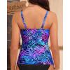 imageYonique Womens Tankini Top Swimwear Twist V Neck Swimsuits Tummy Control Bathing Suits Top OnlyBlue Leaves