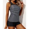 imageYonique Tankini Swimsuits for Women with Shorts Athletic Two Piece Bathing Suits Racerback Tank Tops SwimwearStripe