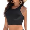 imageYonique Women High Waisted Bikini Two Piece Swimsuit Crop Bathing Suits Sporty Swimwear Bikini SetBlack