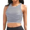 imageYonique Women High Waisted Bikini Two Piece Swimsuit Crop Bathing Suits Sporty Swimwear Bikini SetStriped