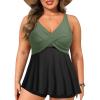 imagePlus Size Tankini Top Only  Flowy Bathing Suits Top Plus Size Swim Top 2025 Modest Swimsuits TopArmy Green