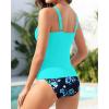 image:imageYonique Womens Two Piece Swimsuits  Ruffle Flounce Tankini Tummy Control Bathing Suits V Neck SwimwearAqua and Blue Floral