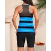 image:imageYonique Womens Two Piece Swimsuits with Shorts Modest Tankini Bathing Suits Racerback Swim Tops Short Athletic SwimwearHigh Neck Blue Stripe