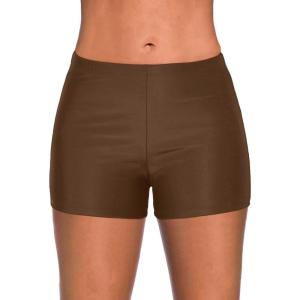 image:imageYonique Womens Swim Shorts Solid Tankini Bottoms Swimsuit BottomsAvailable in PlusBrown