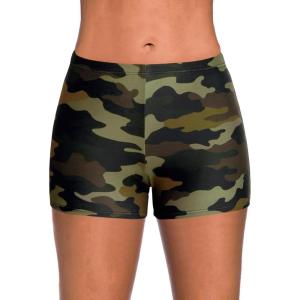 image:imageYonique Womens Swim Shorts Solid Tankini Bottoms Swimsuit BottomsAvailable in PlusGreen Camo