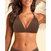 image:imageYonique Women Halter Bikini Top Only Padded Swimsuits Tops Vintage Bathing Suit Top No BottomBrown