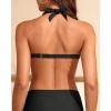 image:imageYonique Women Halter Bikini Top Only Padded Swimsuits Tops Vintage Bathing Suit Top No BottomMesh Black