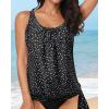 image:imageYonique Womens Blouson Tankini Top Only Loose Fit Swim Top No Bottom Modest SwimsuitBlack Dot