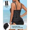 image:imageYonique Womens Blouson Tankini Top Only Loose Fit Swim Top No Bottom Modest SwimsuitBlack Dot