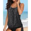 image:imageYonique Womens Blouson Tankini Top Only Loose Fit Swim Top No Bottom Modest SwimsuitBlack Dot