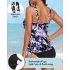 image:imageYonique Womens Blouson Tankini Top Only Loose Fit Swim Top No Bottom Modest SwimsuitPurple Floral