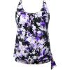 image:imageYonique Womens Blouson Tankini Top Only Loose Fit Swim Top No Bottom Modest SwimsuitPurple Floral